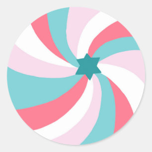 Moderne wervelster van David Bar Mitswa Custom Ronde Sticker