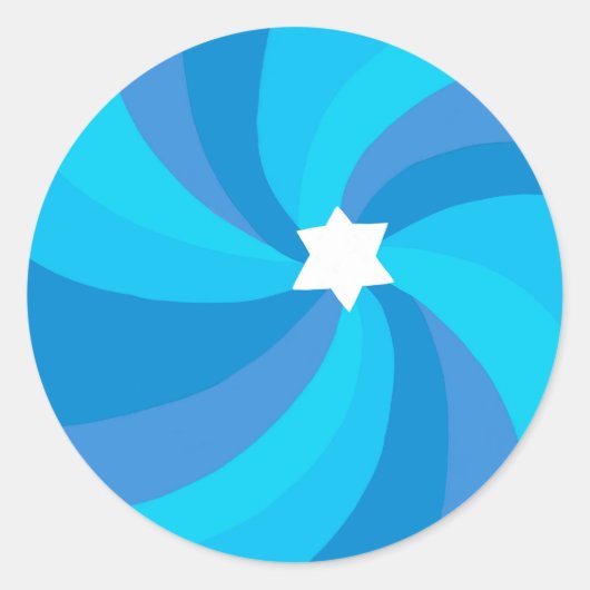 Moderne wervelster van David Bar Mitswa Kleurrijk Ronde Sticker (Voorkant)