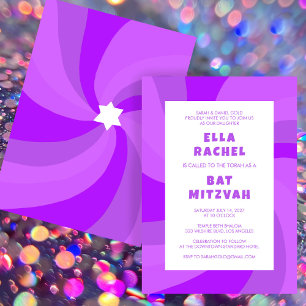Moderne wervelster van David Custom Bar Bat Mitzva Kaart