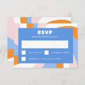 Moderne wervelster van David Custom Bar Bat Mitzva RSVP Kaartje (Voorkant / Achterkant)