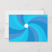 Moderne wervelster van David Custom Bar Bat Mitzva RSVP Kaartje (Achterkant)