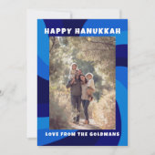 Moderne wervelster van David HAPPY HANUKKAH CUSTOM Feestdagenkaart (Voorkant)