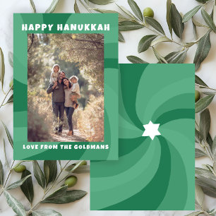 Moderne wervelster van David HAPPY HANUKKAH CUSTOM Feestdagenkaart