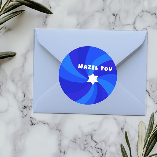 Moderne wervelster van David MAZEL TOV Mitswa Ronde Sticker