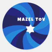 Moderne wervelster van David MAZEL TOV Mitswa Ronde Sticker (Voorkant)