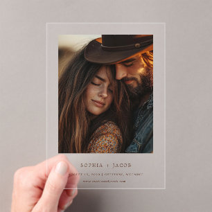 Moderne western foto laarzen Save the Date  Acryl Uitnodigingen