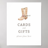 Moderne Westerne Rodeo Kaarten + Cadeaubordje Poster (Voorkant)