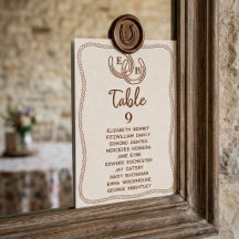 Moderne Westerse Hoefijzer Tafel Nummer Stoelkaart