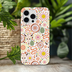 Moderne Westerse Koeienschedel Woestijn Zon Patroo iPhone 15 Pro Max Hoesje