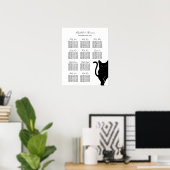Moderne whimsical Black Cat Wedding Seating Chart Poster (Thuiskantoor)