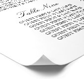 Moderne whimsical Black Cat Wedding Seating Chart Poster (Hoek)