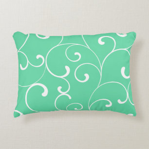Moderne Whimsical Curls Aqua Decoratief Kussen