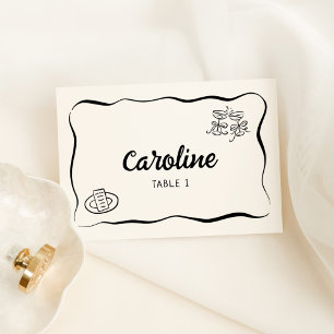 Moderne & Whimsical Handgetekende Plaatskaart Kaart