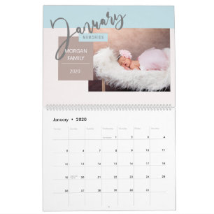 Moderne whimsical Script Memories Kalender