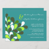 Moderne Whimsical Tree Wedding Invitations Kaart (Voorkant / Achterkant)