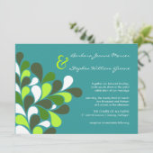 Moderne Whimsical Tree Wedding Invitations Kaart (Staand voorkant)