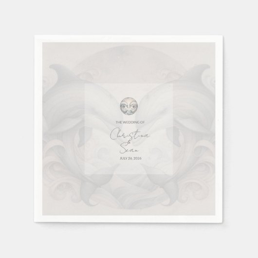 Moderne Whimsy Dolphin Wedding Servet (Voorkant)