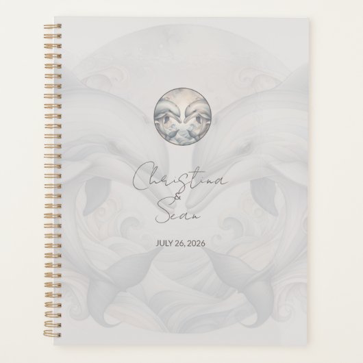 Moderne Whimsy Dolphins bruiloft Planner (Voorkant)
