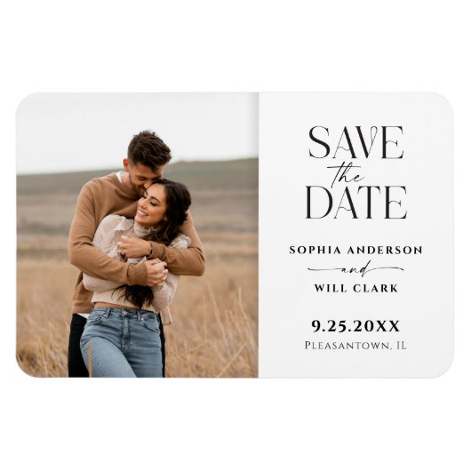 Moderne Whimsy Wedding Save the Date Magnet Magneet (Horizontaal)