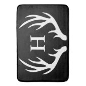 Moderne White Deer Antlers Initiaal Letter Badmat (Voorkant Verticaal)