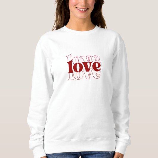 Moderne White Love Imprimer Femme Sweatshirt (Devant)
