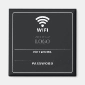 Moderne WiFi-netwerknaam en wachtwoord QR-code zwa Magneet (Voorkant)