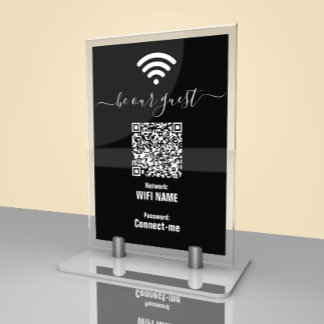 Moderne Wifi Wachtwoordkaart Minimalistisch Tafelk Kaart