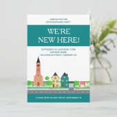 Moderne wijk Housewarming Party Kaart (Staand voorkant)