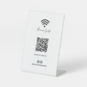 Moderne Wijnse QR-code Sociale media Sign Reclamebord Met Voetstuk (Voorkant)