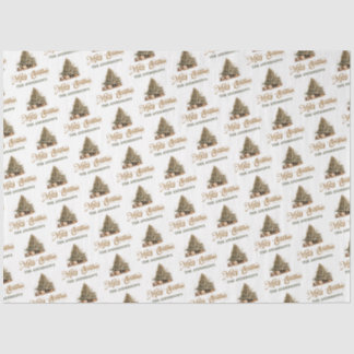 Moderne wijze groene en koperen kerstboom tissuepapier