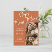 Moderne wijzigingsdatum bruiloft Terracotta Uitste Save The Date (Staand voorkant)