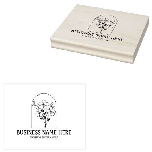 Moderne Wild Flower Custom Business Sjabloon Groot Rubberstempel (Gestempeld)