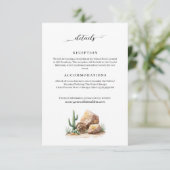 Moderne Wild West Desert Wedding Informatie Informatiekaartje (Staand voorkant)