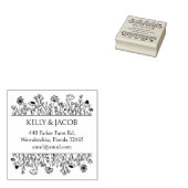 Moderne Wildbloemen, Aangepast retouradres Rubberstempel (Gestempeld)