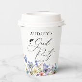 Moderne Wildbloemen Bloemen Bloemen Afstudeerder P Papieren Bekers (Achterkant)