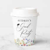 Moderne Wildbloemen Bloemen Bloemen Afstudeerder P Papieren Bekers (Voorkant)