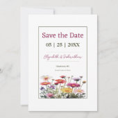 Moderne Wildbloemen Foto Save The Date (Voorkant)