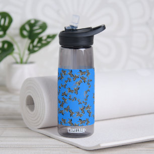 Moderne wilde blauwe zebra waterfles