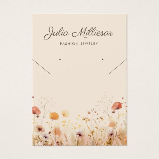 Moderne wilde bloem Ketting Oorbel Display Kaart (Voorkant)