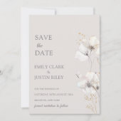 Moderne Wilde Bloemen Aquarel Save the Date  Kaart (Voorkant)