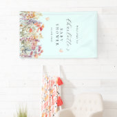 Moderne, wilde bloemen baby shower welkom  spandoek (Insitu)