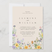 Moderne Wilde Bloemen Bruiloft Kaart (Voorkant)