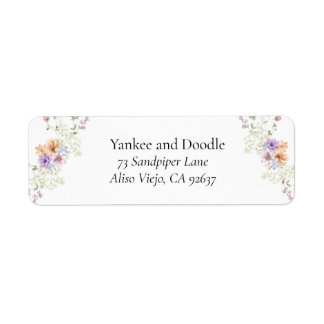 Moderne wilde bloemen lente bruiloft etiket