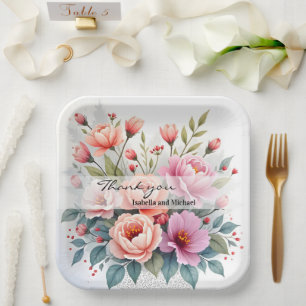 Moderne Wilde Bloemen Mooie Luxe Collectie Papieren Bordje