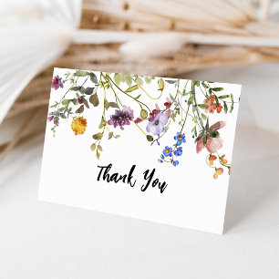 Moderne Wilde Bloementuin Bruiloft Bridal Shower Bedankkaart