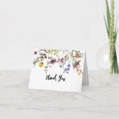 Moderne Wilde Bloementuin Bruiloft met Groene Them Bedankkaart (Voorkant)