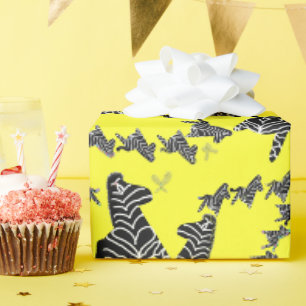 Moderne wilde gele zebra cadeaupapier