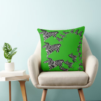 Moderne wilde groene zebra kussen