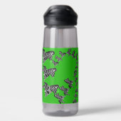 Moderne wilde groene zebra waterfles (Achterkant)