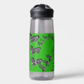 Moderne wilde groene zebra waterfles (Voorkant)